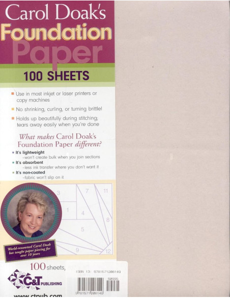 Conjunto de 100 folhas Foundation Paper Carol Doak