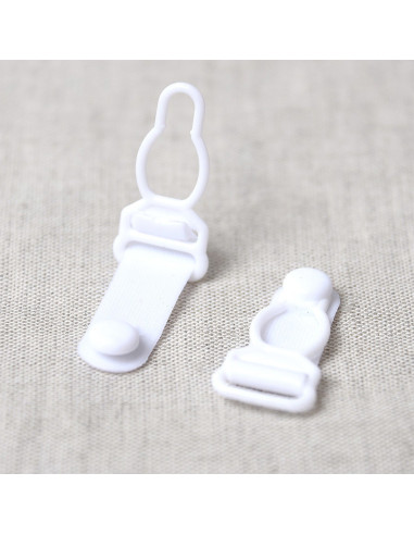 Conjunto de 4 presilhas de ligas em plástico - Branco