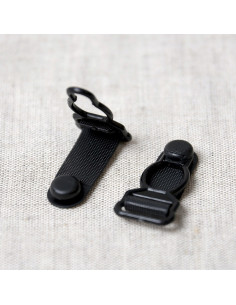 Conjunto de 4 presilhas de ligas em plástico - Preto