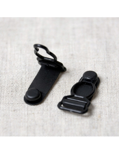 Conjunto de 4 presilhas de ligas em plástico - Preto