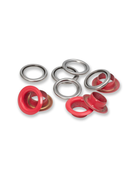 Caixa de 15 ilhós com arruelas 11 mm - Vermelho