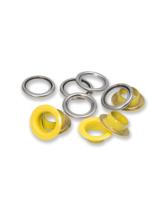Caixa de 15 ilhós com arruelas 11 mm - Amarelo