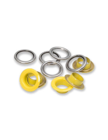 Caixa de 15 ilhós com arruelas 11 mm - Amarelo