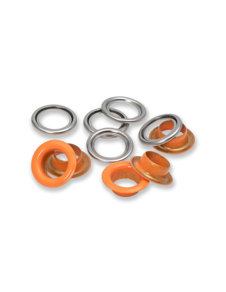 Caixa de 15 ilhós com arruelas 11 mm - Laranja