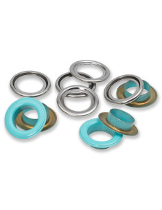Caixa de 15 ilhós com anilhas 14 mm - Menta