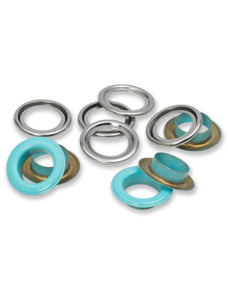 Caixa de 15 ilhós com anilhas 14 mm - Menta