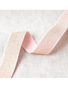 Elástico chevron metálico - Rosa e dourado