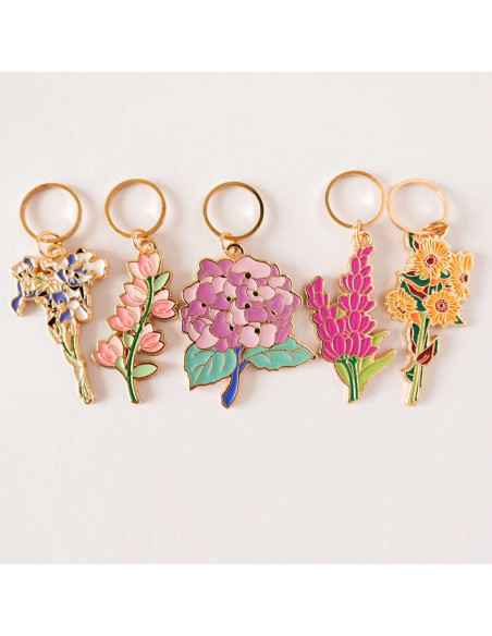 Conjunto de 5 marcadores de malha - Flores da primavera