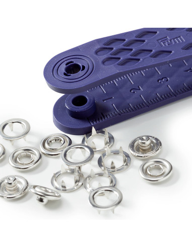Multipac de 200 botões de pressão Jersey - Prata 10mm