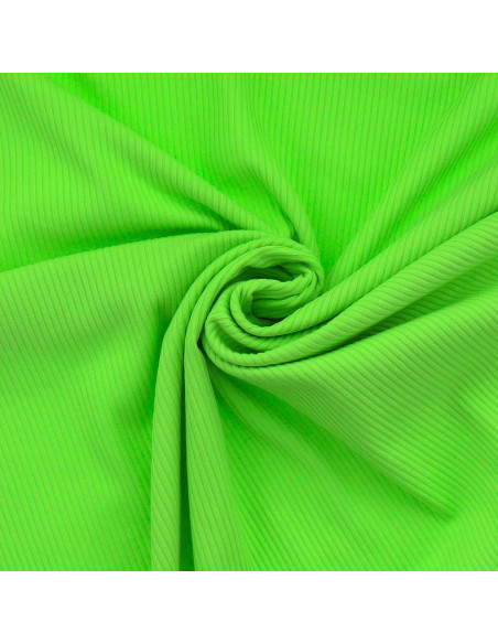 Tecido jersey de algodão canelado - Verde maçã