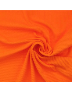 Tecido jersey de algodão canelado - Laranja