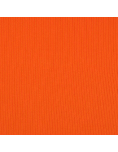 Tecido jersey de algodão canelado - Laranja