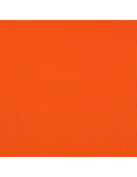 Tecido jersey de algodão canelado - Laranja