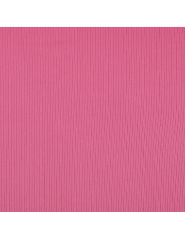 Tecido jersey de algodão canelado - Rosa