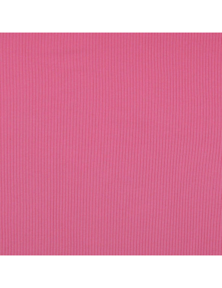 Tecido jersey de algodão canelado - Rosa