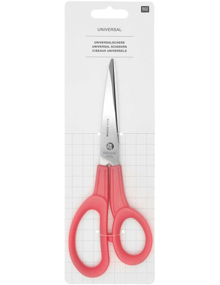 Tesoura universal rosa fluorescente Rico Design 20 cm