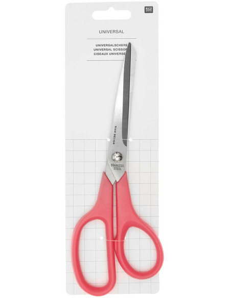 Tesoura universal rosa fluorescente Rico Design 23 cm