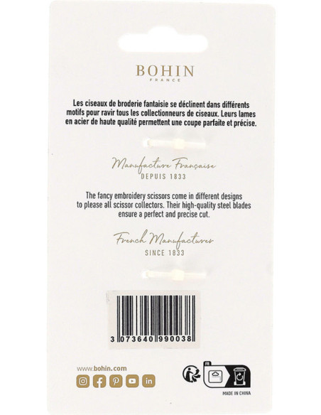 Tesoura de bordado Léopard Bohin 9 cm