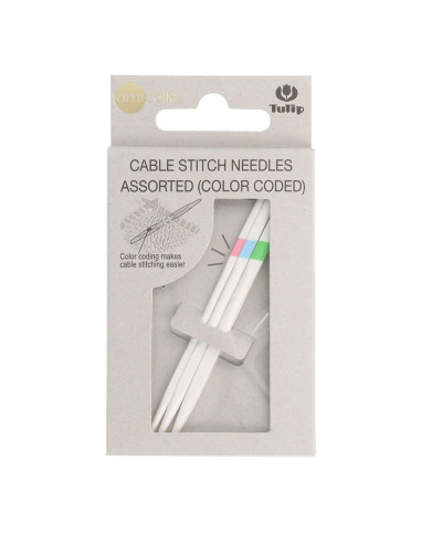 Conjunto de 3 agulhas de torção com códigos de cores Tulip