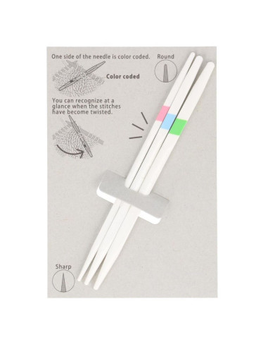 Conjunto de 3 agulhas de torção com códigos de cores Tulip