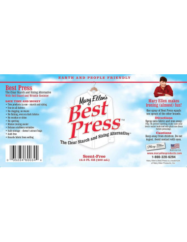 Frasco pulverizador para facilitar o engomar Mary Ellen's Best Press - Sem Perfume