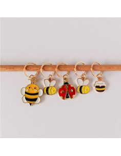Conjunto de 5 marcadores de malha - Bee Happy