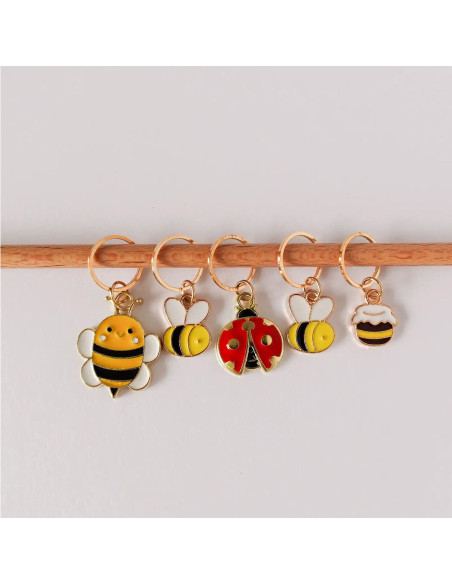 Conjunto de 5 marcadores de malha - Bee Happy