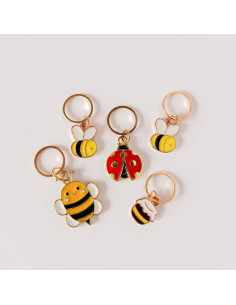 Conjunto de 5 marcadores de malha - Bee Happy 2