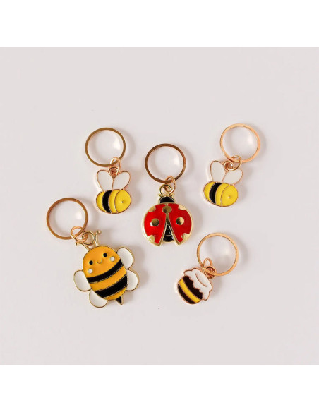Conjunto de 5 marcadores de malha - Bee Happy