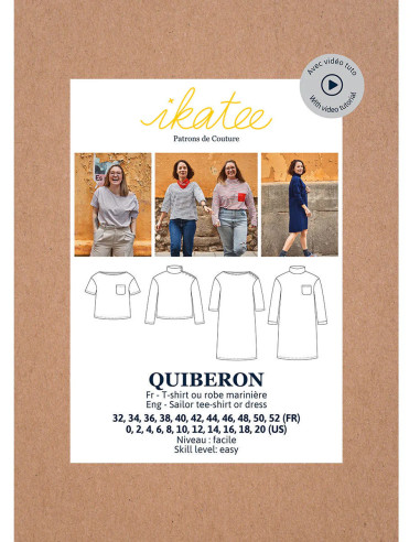 Molde de t-shirt ou vestido marinheiro Quiberon - Ikatee