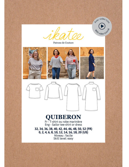 Molde de t-shirt ou vestido marinheiro Quiberon - Ikatee
