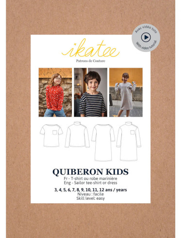 Padrão de t-shirt ou vestido marinheiro Quiberon Kids - Ikatee