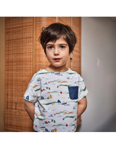 Padrão de t-shirt ou vestido marinheiro Quiberon Kids - Ikatee