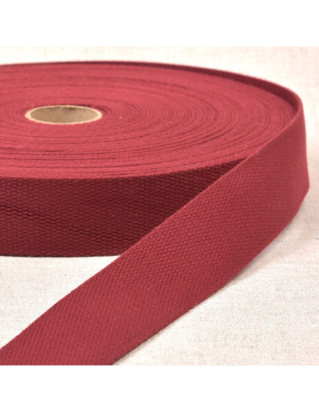 Correia de poliéster com aparência de algodão - Vermelho Borgonha