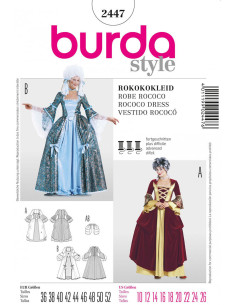 Molde de vestido rococó - Burda 2447