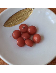 Botão semiesférico com haste - Caramelo