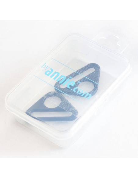 Conjunto de 2 anéis triangulares passantes 25 mm preto