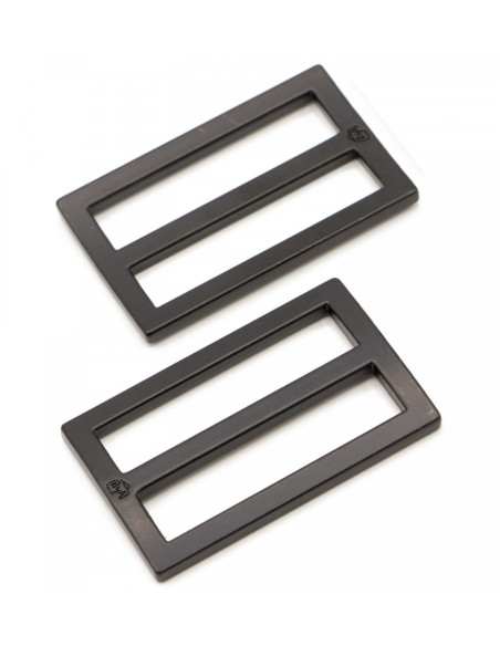 Conjunto de 2 fivelas deslizantes 22 x 38 mm preto