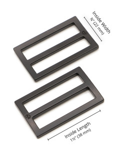 Conjunto de 2 fivelas deslizantes 22 x 38 mm preto 2
