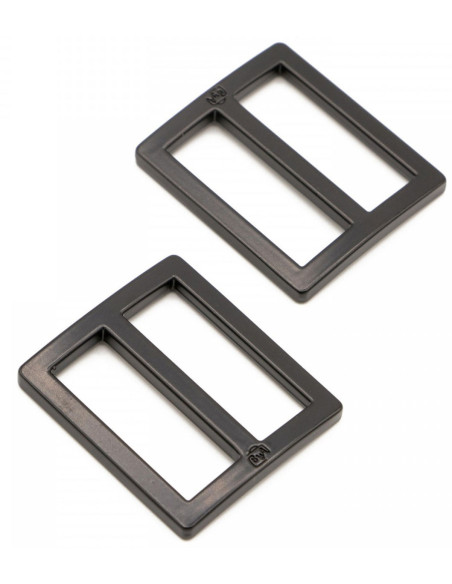 Conjunto de 2 fivelas deslizantes 28 x 25 mm preto