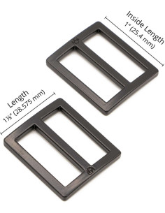 Conjunto de 2 fivelas deslizantes 28 x 25 mm preto 2