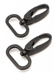 Conjunto de 2 mosquetões passante 25 mm preto