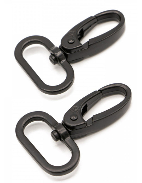 Conjunto de 2 mosquetões passante 25 mm preto