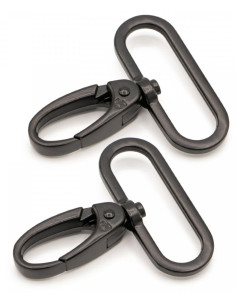 Conjunto de 2 mosquetões passante 38 mm preto