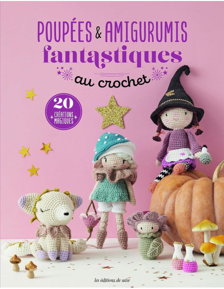 Livro de bonecas e amigurumis fantásticos em crochê