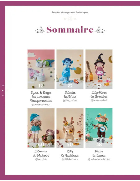 Livro de bonecas e amigurumis fantásticos em crochê