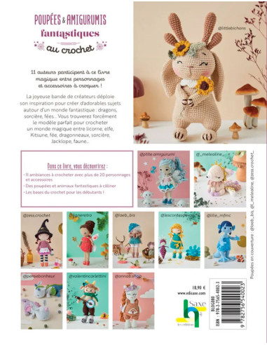 Livro de bonecas e amigurumis fantásticos em crochê
