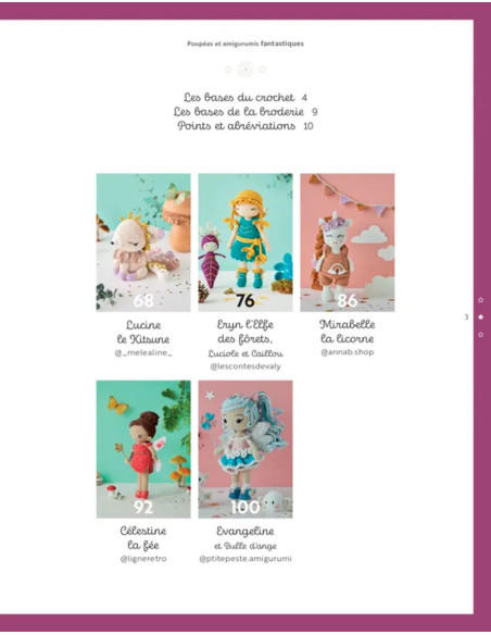 Livro de bonecas e amigurumis fantásticos em crochê