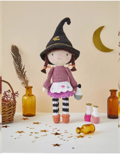 Livro de bonecas e amigurumis fantásticos em crochê