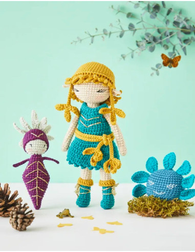 Livro de bonecas e amigurumis fantásticos em crochê